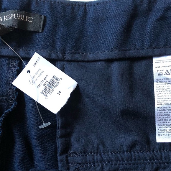 NWT Banana Republic Preppy Navy High-Rise Tie-Waist Utility Pants in Size 14 - Picture 4 of 6